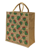 AM0636 Printed Eco-Friendly Jute Bag with Zip Closure 13.5x12