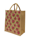 AM0636 Printed Eco-Friendly Jute Bag with Zip Closure 13.5x12