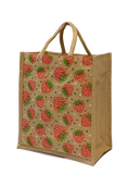 AM0636 Printed Eco-Friendly Jute Bag with Zip Closure 13.5x12