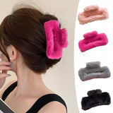 AM1155 Fur Hair Square Butterfly Claw Clips