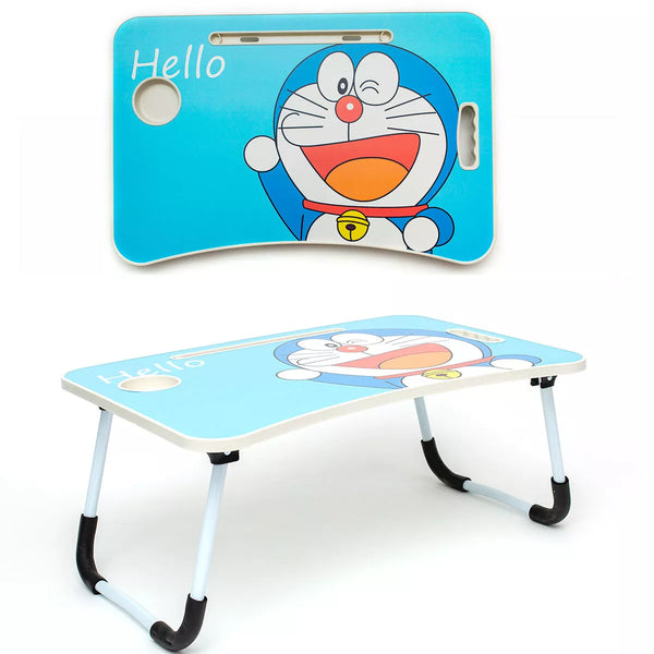 AM5052 Foldable Laptop Study Table with Cup Holder Multipurpose Bed Writing Desk Table for Home School Students (Multicolor)