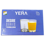 3546 Yera Glassware Classic, Juice Glass, Tumbler Set of 6 Pieces 225ml (T8RSQ)