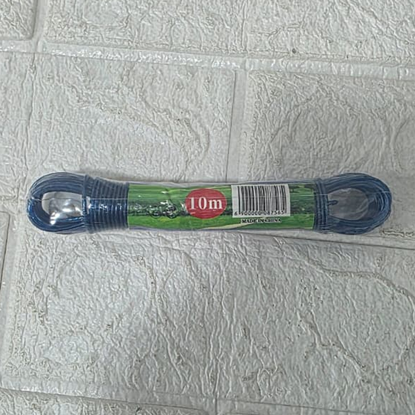 AM2133 10 Meter PVC Coated Steel Anti-Rust Wire Rope  Clothesline with 2 Plastic Hooks