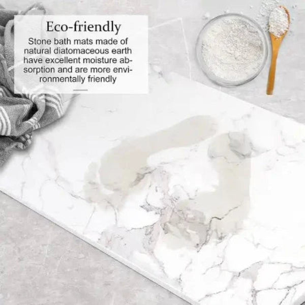 AM5484 Stone Bath Mat- Multidesign, Quick Dry & Non-Slip Diatomaceous Earth Bath Mat for Bathroom and Kitchen
