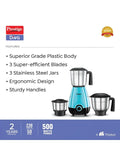 AM2273 Prestige Diva Mixer Grinder 500W, 3 stainless Steel Jars