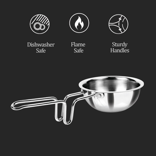 AM0971 Milton Pro Cook Tri-ply Silver Tadka Pan 12cm Designed For Healthy Cooking