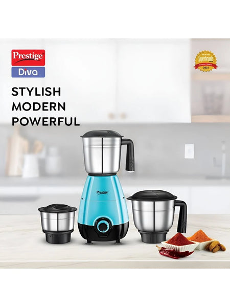 AM2273 Prestige Diva Mixer Grinder 500W, 3 stainless Steel Jars