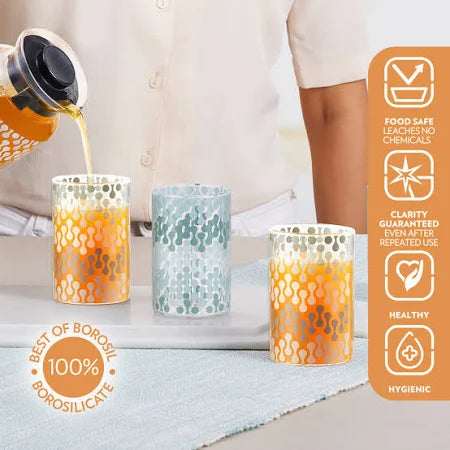 AM3678 Borosil Artisan Vista 295ml Glass Medium 6Pcs Set(BVVVISTAM295)