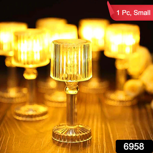 6958 Mini Acrylic LED Desk Lamps Table Lamp Portable Crystal (1 Pc / Small)