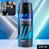 23713 French Factor Lust Blue Deodorant Body Spray (1 Pc, 150 ML)