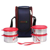 AM2224 SS Mini Xclusive Lunch Stainless Steel Mini Lunch Box MultiColour 4 Pieces