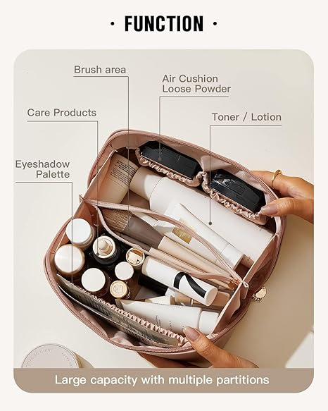 Leather Cosmatic Bag Makeup Organizer