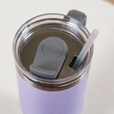 3064 Sipper Bottle With Handle Straws Insulated  Lilac 1200ml