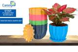 AM3632 Cammy Plastic Star Flower Pots with Tray Multicolor 1 Pcs