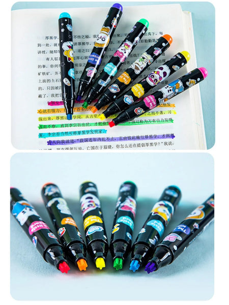 AM2457 Star Highlighters Pen Water Based HMC-9159 6Pcs Multicolours