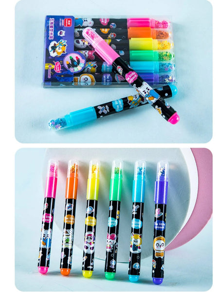 AM2457 Star Highlighters Pen Water Based HMC-9159 6Pcs Multicolours