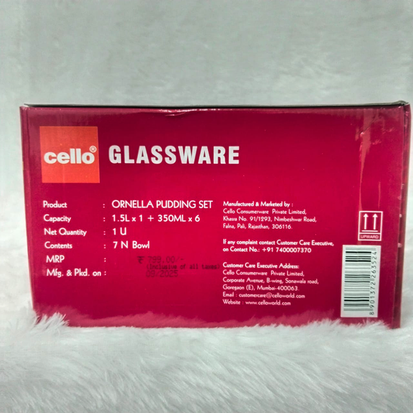Di0365 Cello Glassware Ornella Pudding Bowls Set (7 Pcs)