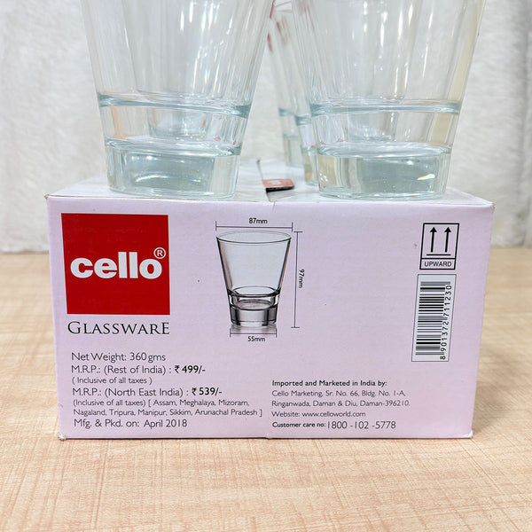 AM6606 Cello Glory Glass Tumbler Set - 270ml (Set of 6)