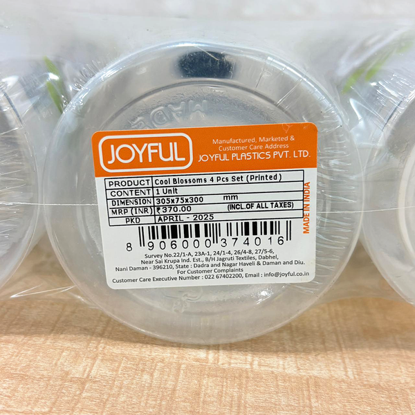 AM0168 JOYFUL Cool Blossoms Fridge Bottle - Set of 4 (1000ml each)