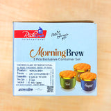 TM0080 Morning Brew 3-Piece Matte Grey Tea, Coffee, and Sugar Container Set