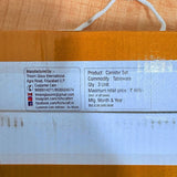 TM0079 3-Piece Glass Coffee, Tea & Sugar Canister Set – Powder Blue & Gold