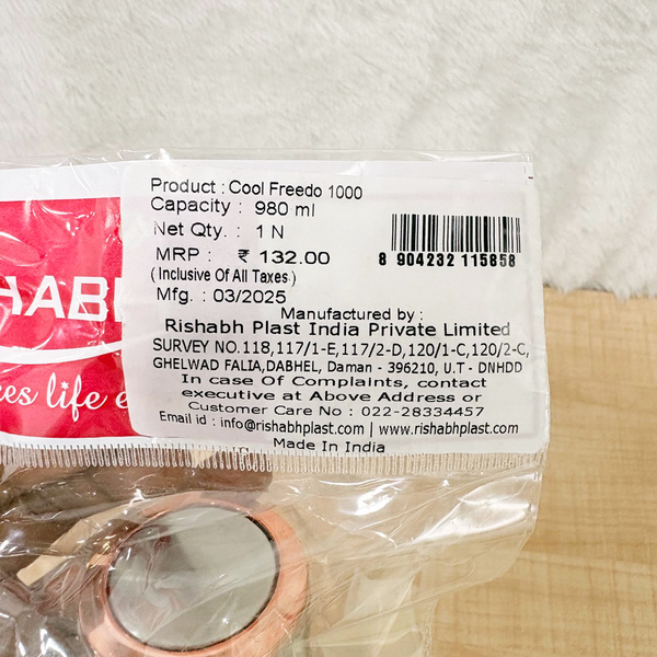 AM6764 Rishabh Cool Freedo Premium Plastic Water Bottle - 1000ml