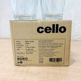 AM6612 Cello Barley Glass Tumbler Set, 265ml (Set of 6, Clear)