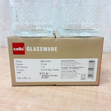 AM6601 Cello Brilliant K-Series Glass Tumbler Set, 215ml (Set of 6)