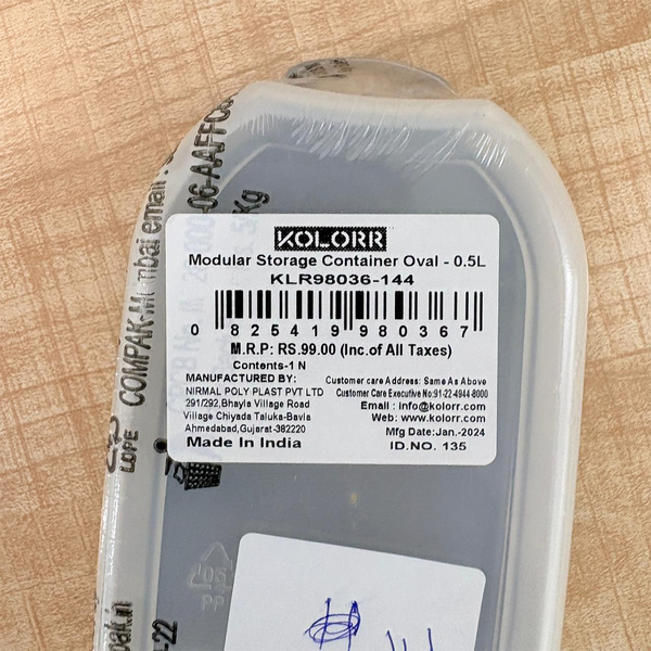 AM6742 Kolorr Essentials Modular Oval Storage Container - 0.5 Ltr