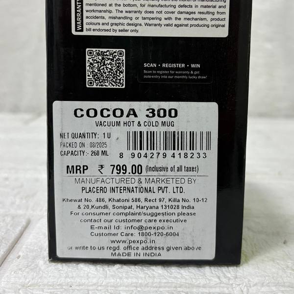 AM2797 Pexpo Cocoa SS Thermo Mug 300 with Double Lock 260ml