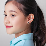AM5765 Sterling Silver Dot Stud Earrings for Women Girls