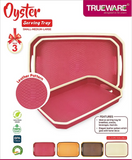 AM2414 Trueware Oyster Tray Plastic Serving Tray Set of 3 Small Medium Large Multicolour