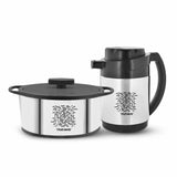 AM2406 Trueware Royal Gift Set SS 1200ml Casserole With SS 1800ml Flask Pack of 2 Thermoware Casserole Set