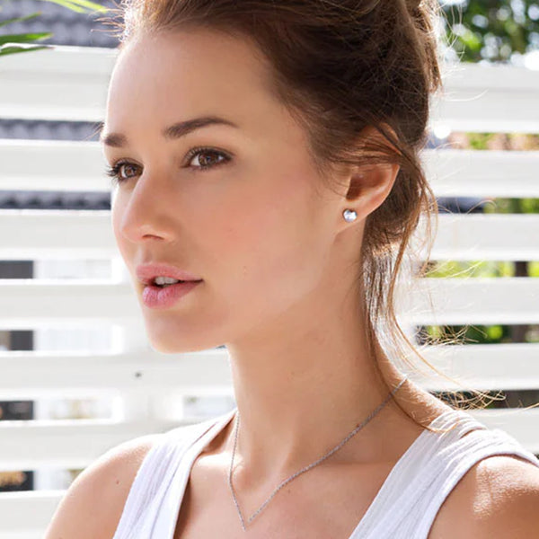 AM5765 Sterling Silver Dot Stud Earrings for Women Girls