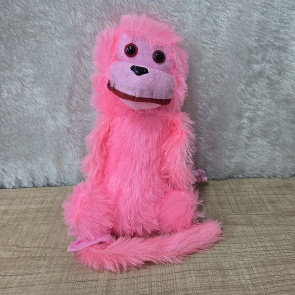 AM6981 Pink Furry Monkey Stuffed Toy
