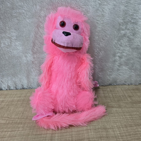 AM6981 Pink Furry Monkey Stuffed Toy