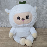AM6968 Cute White Sheep Plush Toy with Green Sprout