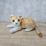 AM6966 Realistic Orange Tabby Cat Stuffed Plush Toy