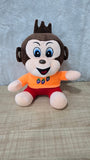 AM6959 Cartoon Monkey Soft Toy in Orange Shirt & Red Shorts
