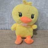 AM6965 Cute Yellow Duck Plush Toy with Pink Bow