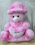 AM6952 Pink Cute Teddy Bear with Hat and Love Heart