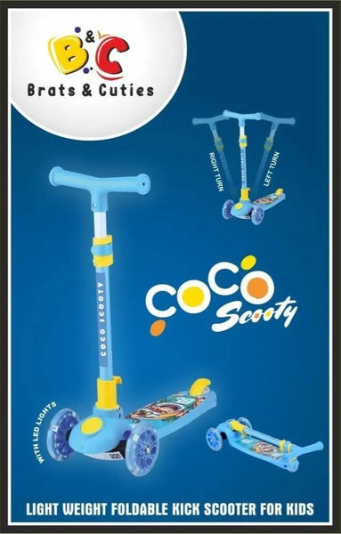 AM2876 Kick Scooter Coco Jumbo Led B & C Brats & Cuties Now With A Bigger And Sturdier Base Just Push The Button