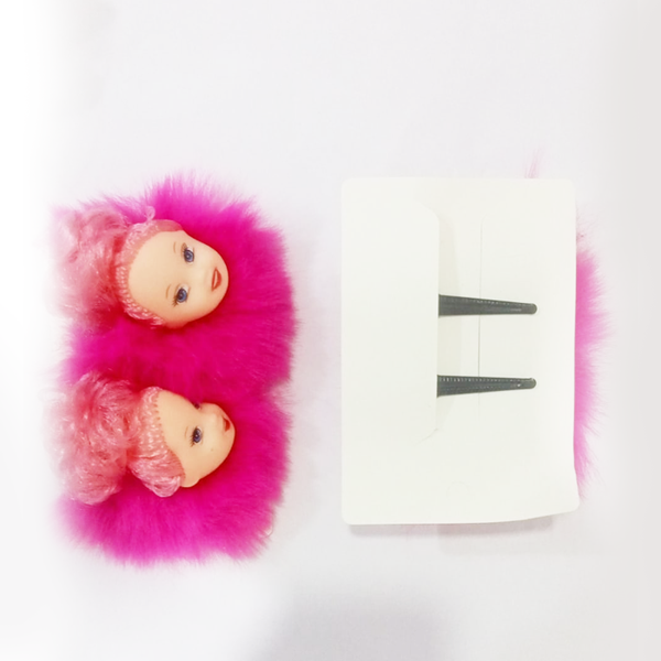 AM1141 Doll Face Fur Hair Clip Pack of 2