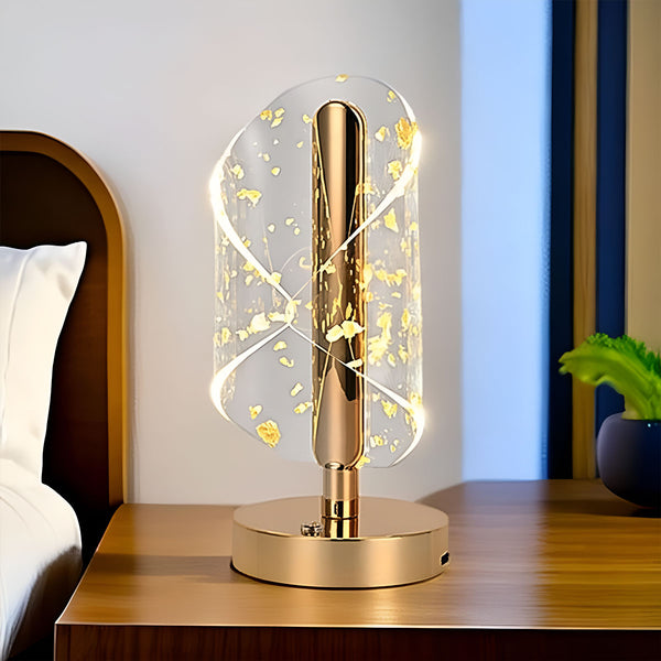 TM0025 Golden Finish 3D Illusion CREATICE LED Table Lamp with Acrylic Shade