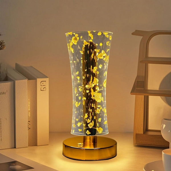 TM0025 Golden Finish 3D Illusion CREATICE LED Table Lamp with Acrylic Shade