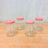 AM6519 YERA Lucia Jars - Round Glass Storage Jars with Floral Print Lids (Set of 4)