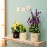 TM0027 Artificial Flower and Succulent Arrangements in Decorative Pot [Set of 1]