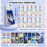 AM3191 wattar colour book  Space Theme 2 in 1 Magic Water Drawing Book