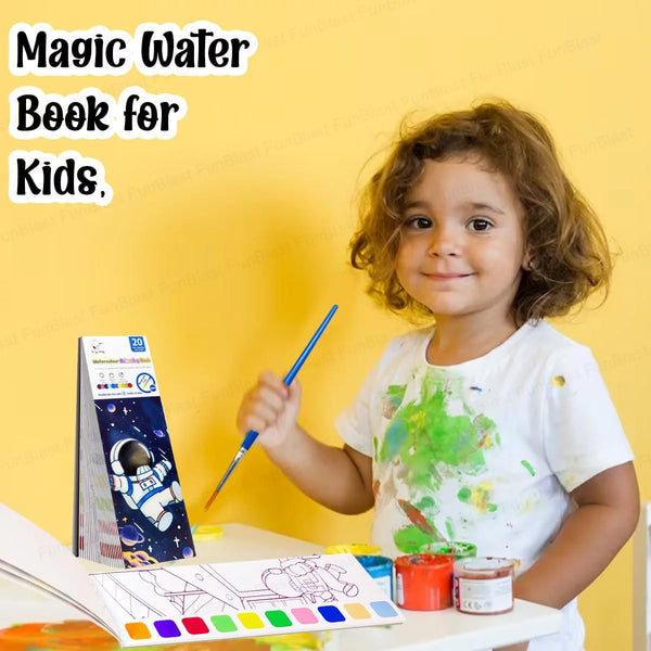 AM3191 wattar colour book  Space Theme 2 in 1 Magic Water Drawing Book