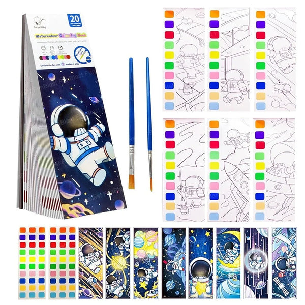 AM3191 wattar colour book  Space Theme 2 in 1 Magic Water Drawing Book